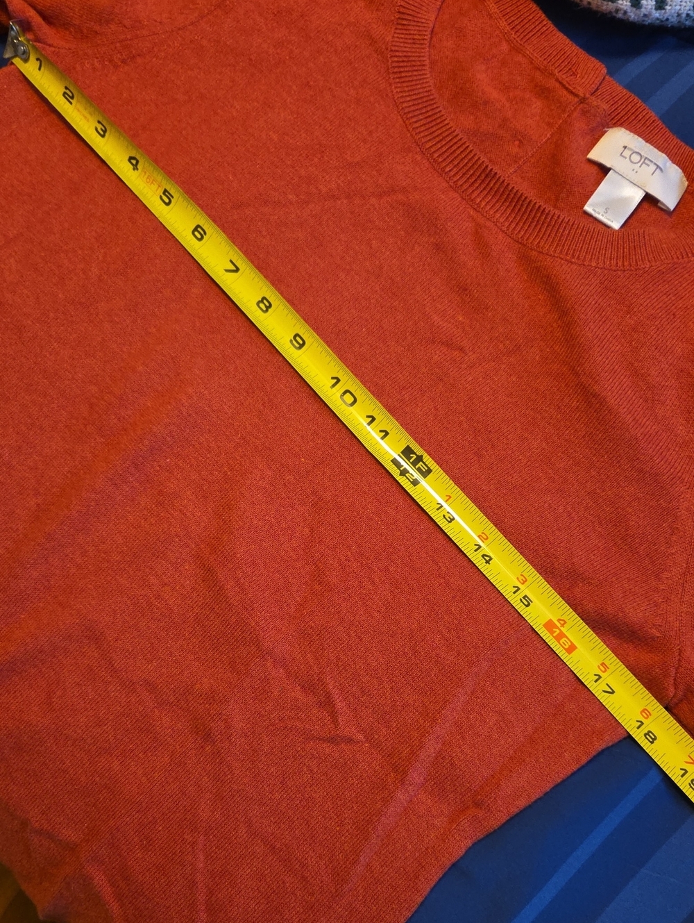 Loft Terracotta 3/4 Sleeve Crew Neck Sweater Size Small NWOT - Picture 8 of 9
